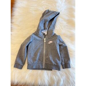 Nike grey full zip hoodie size 9m EUC
